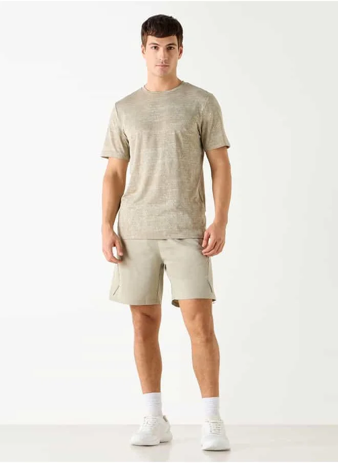 ADOT Textured Crew Neck T-shirt with Short Sleeves