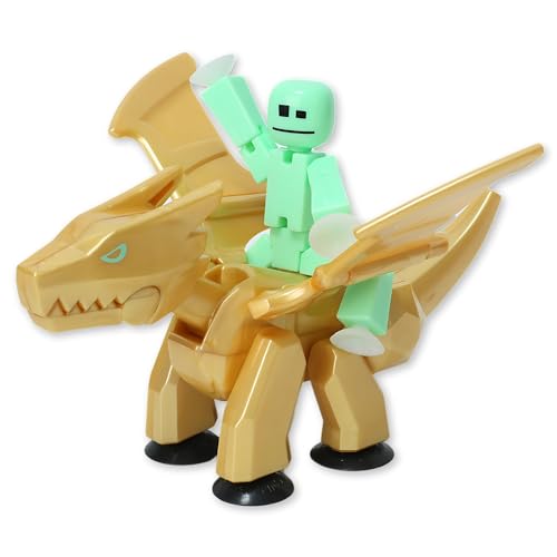 Zing StikBot Mega Monster StopMotion Animation Pack Exclusive Mint Green StikBot Gold Scorch Figure Creative Toy for Kids Age 4 - Image 1