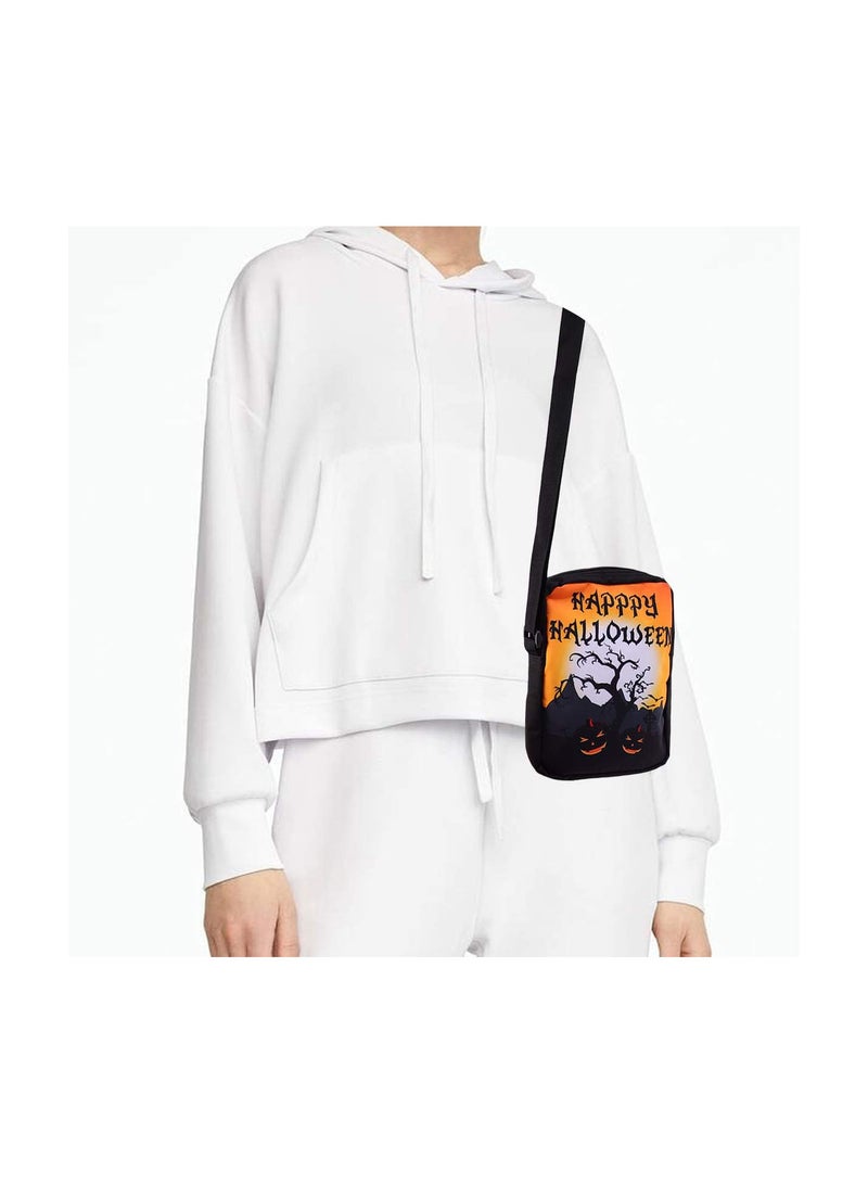 GGOOT Halloween Canvas Small Crossbody Bag Cartoon Cell Phone Purse Canvas Adjustable Shoulder Bag for Women Girl  - Image 3