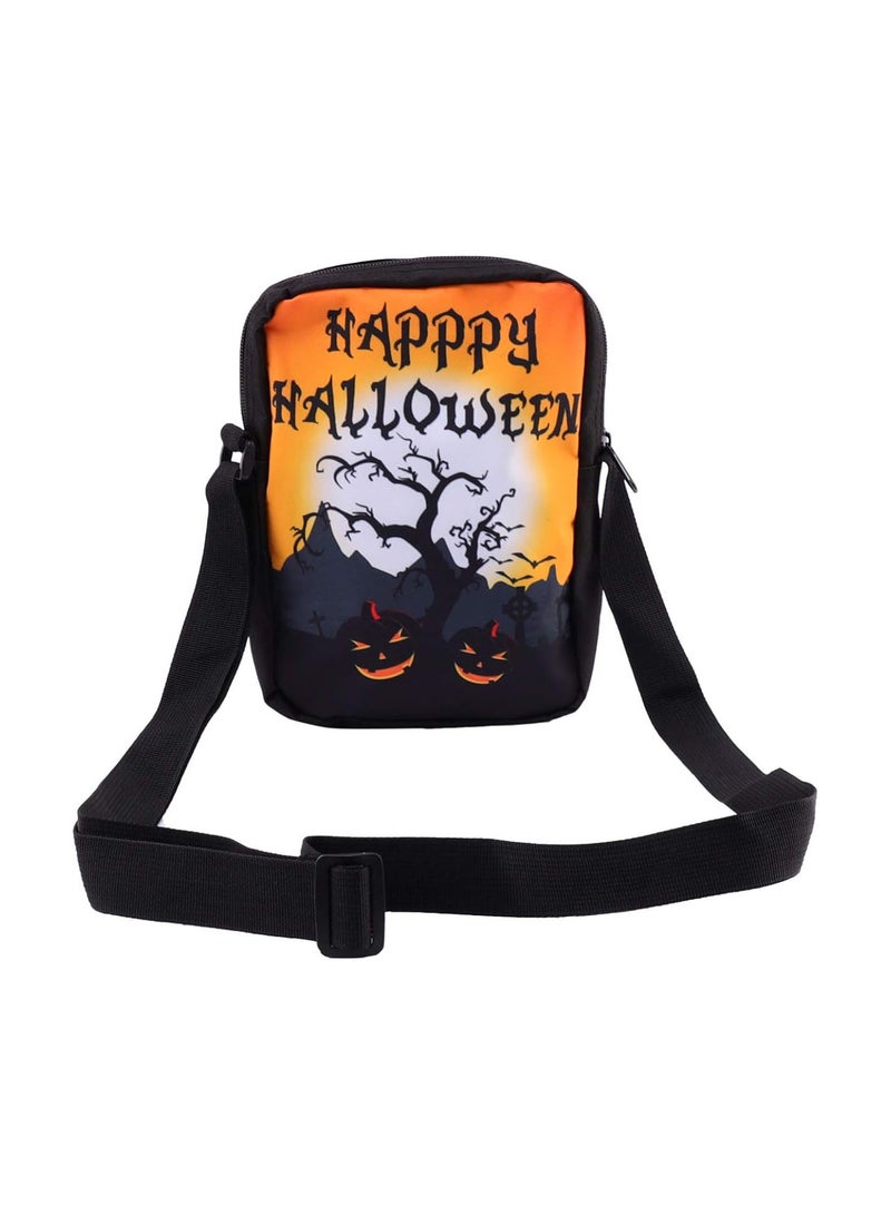 GGOOT Halloween Canvas Small Crossbody Bag Cartoon Cell Phone Purse Canvas Adjustable Shoulder Bag for Women Girl  - Image 1