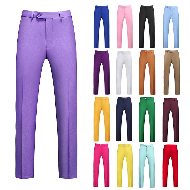 Trousers Men'S Work Clothes 2024 Four Seasons Slim Fit Trousers Fashion 19 Color Pants Groom'S Best Man Dress Men - Image 2