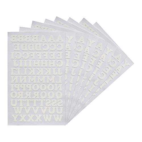 Magfok Iron on Flock Letters 3/4-Inch Transfer, 8 Sheets (White) - Image 1