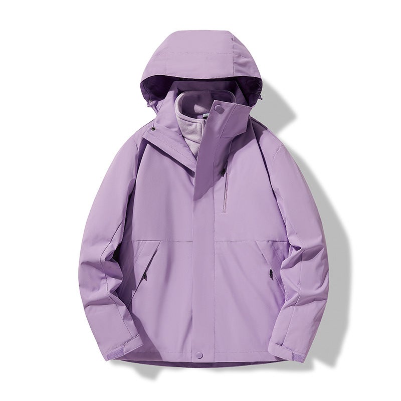2024 Women'S And Men'S Three-In-One Detachable Trendy Brand Windproof And Waterproof Jacket Fleece-Lined And Thickeneded Autumn - Image 3