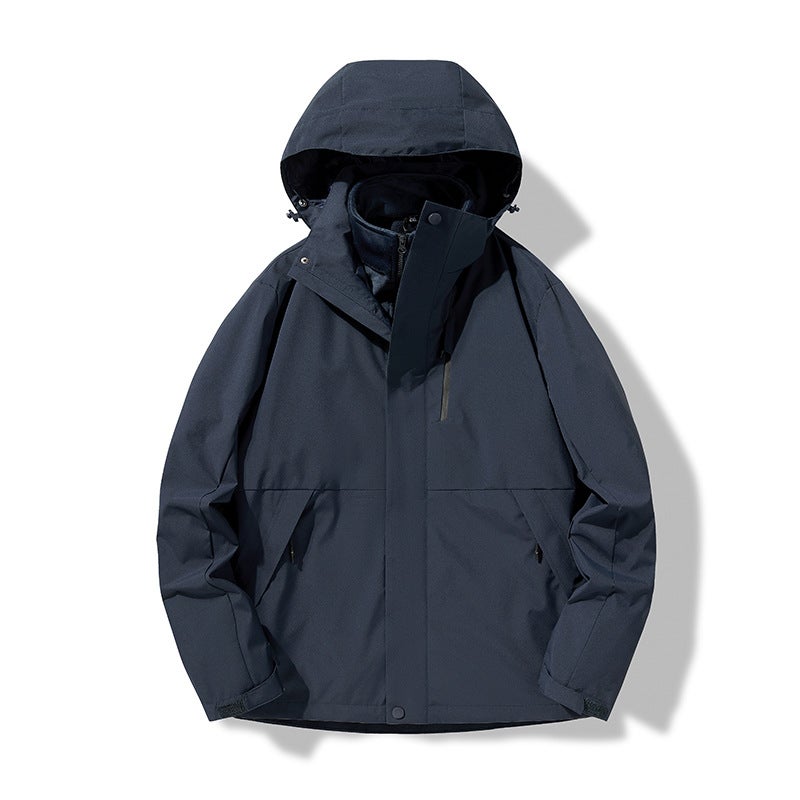 2024 Women'S And Men'S Three-In-One Detachable Trendy Brand Windproof And Waterproof Jacket Fleece-Lined And Thickeneded Autumn - Image 5