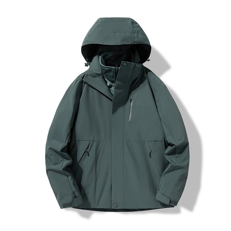 2024 Women'S And Men'S Three-In-One Detachable Trendy Brand Windproof And Waterproof Jacket Fleece-Lined And Thickeneded Autumn - Image 4
