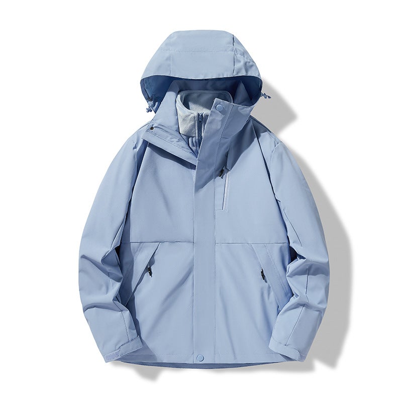 2024 Women'S And Men'S Three-In-One Detachable Trendy Brand Windproof And Waterproof Jacket Fleece-Lined And Thickeneded Autumn - Image 2