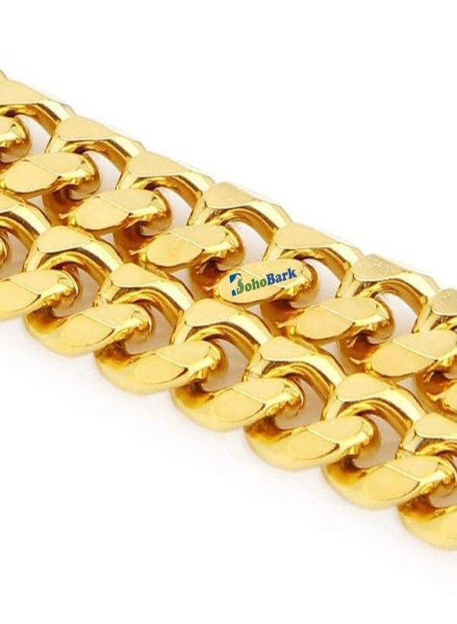 BohoBark Pet Dog Fancy Choke Chain Collar, Dog Choke Chain Martingale Collar Dog Neckless Golden (Size 10No 18 inch) - Image 3