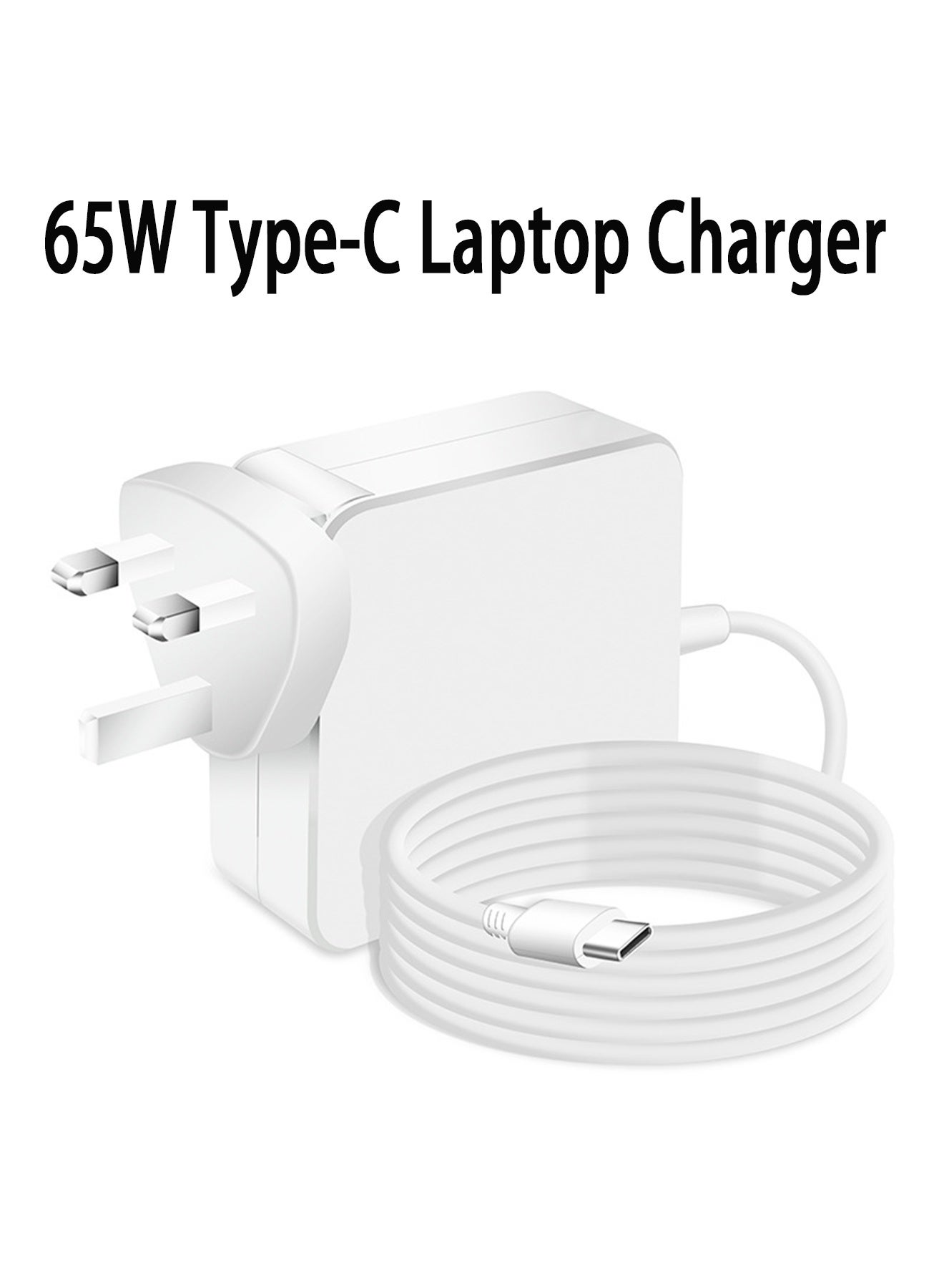 65W USB C Laptop Charger for Galaxy Book Pro Chromebook Macbook Rapid Charger Portable AC Adapter for ThinkPad Lenovo Yoga HP Dell Acer ASUS Laptop Type C Power Supply Adapter Cord (White)