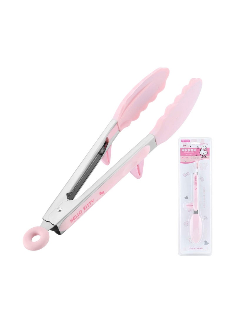chefmade Hello Kitty Food Tong 10.6 Inch Stainless Steel Silicone Tong with Non Slip Grip - Image 1
