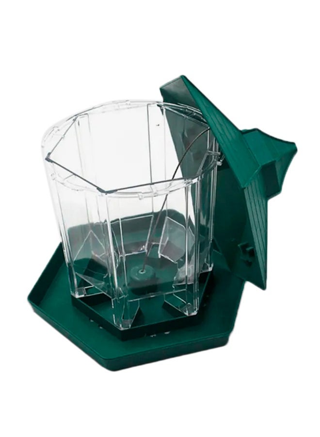 Plastic Hexagonal-Shape Bird Feeder Green - Image 1