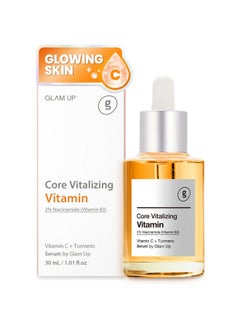 Glam Up Core Vitalizing Vitaminc Niacinamide 5% Serum Hyaluronic Acid Vitamincb3 For Facial Brightening Clearing Serum Anti Aging And Improve Skin Tone Vegan & Cruelty Free 30Ml (1.12 Fl Oz)  - Image 1