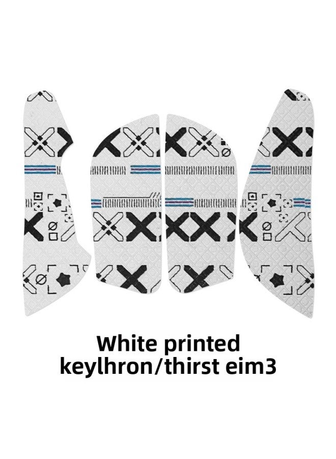 Suitable For Keychron M3 Mouse Anti-slip Sticker Sweat-absorbent Sticker Thirsty M3 Key Protection Side Skirt Sticker Back Sticker-Color:[half Pack] One White Printed Mouse Sticker  - Image 1