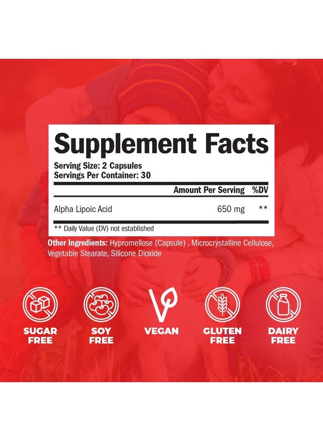 Vimerson Health Alpha Lipoic Acid 650Mg. Ala Supplement For Energy & Metabolism Inflammation & Aging Support. Alphalipoic Acid Supplement For Liver Nerve & Cardiovascular Support. 60 Capsules Made In Usa. - Image 4