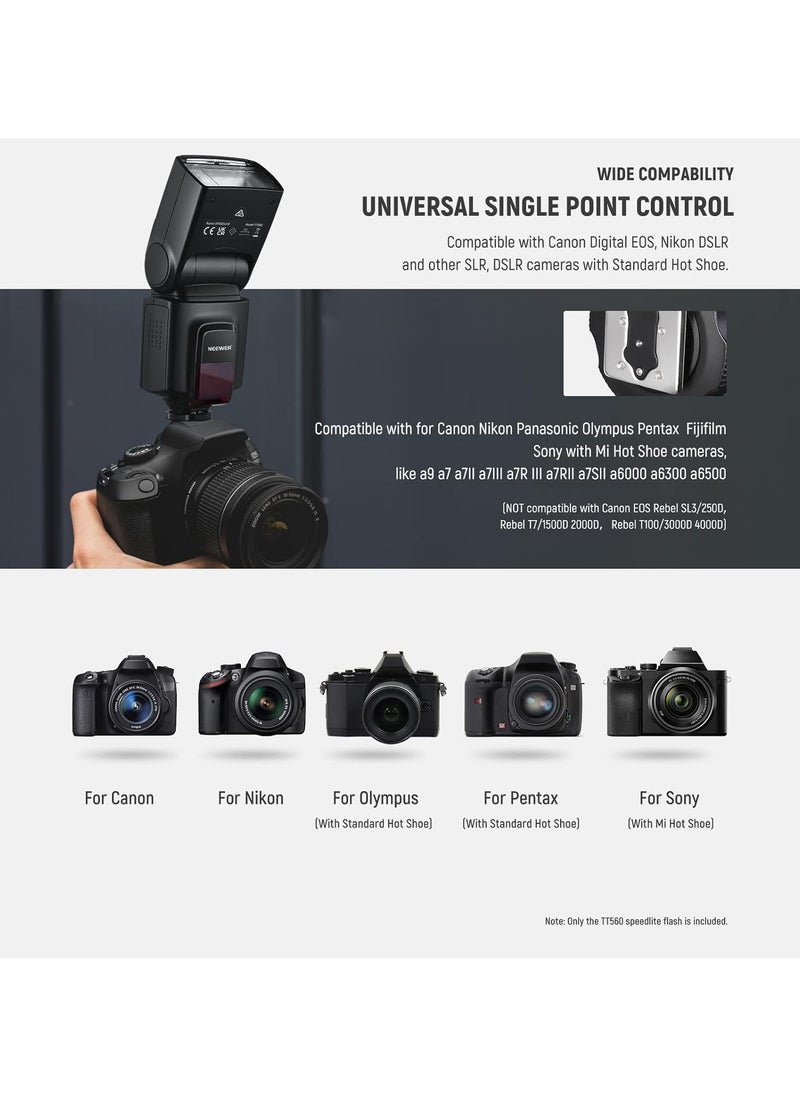 نيوير tt560 فلاش speedlite ينطبق على كانون نيكون سوني باناسونيك أوليمبوس فوجي فيلم بنتاكس سيغما مينولتا لايكا وغيرها من الكاميرات الرقمية SLR SLR SLR فيلم كاميرا رقمية مع لمسة واحدة الحذاء الساخن  - Image 3