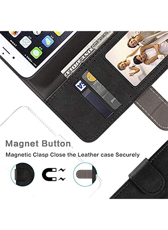 erorex - Case for TCL 10 Plus/TCL 10 Pro, Leather Wallet Case with Cash and Card Slots Soft TPU Back Cover Magnet Flip Case for TCL 10 Plus (TCL 10 Plus, Black) - Image 1