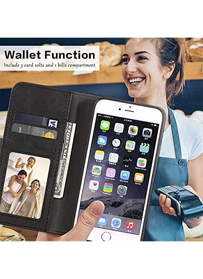erorex - Case for TCL 10 Plus/TCL 10 Pro, Leather Wallet Case with Cash and Card Slots Soft TPU Back Cover Magnet Flip Case for TCL 10 Plus (TCL 10 Plus, Black) - Image 1