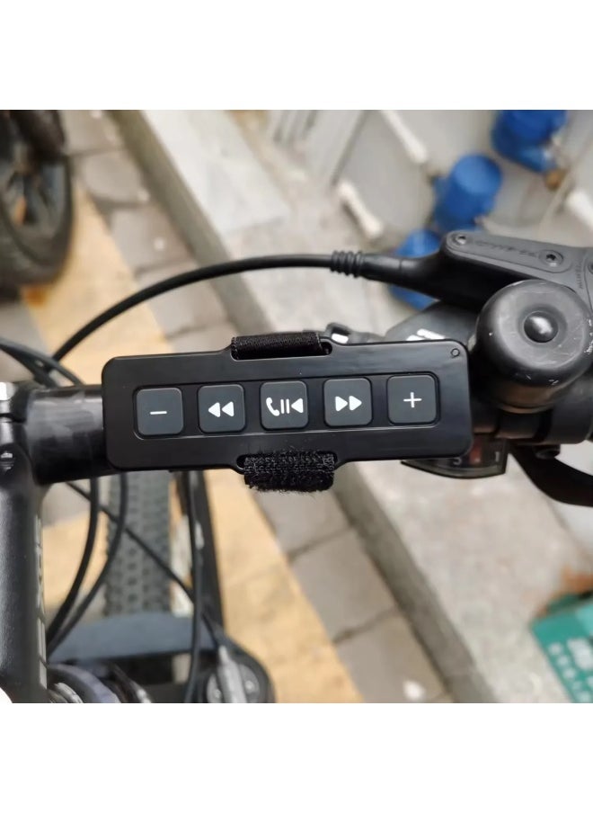 Car Bluetooth Remote Control Motorcycle Bicycle Riding Control Remote IP Phone Call Acceptance And Disconnection Mount Holder-Color:Black