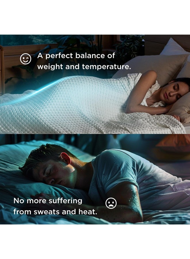 Bedsure Bedsure Cooling Cotton Waffle Queen Size Blanket - Lightweight Breathable Christmas Blanket of Rayon Derived from Bamboo for Hot Sleepers, Luxury Throws for Bed, Couch and Sofa, Ivory, 90x90 Inches  - Image 3