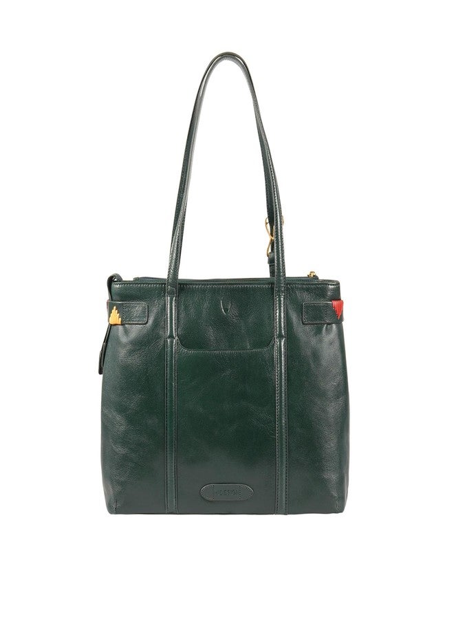 Hidesign MERIDA 02 Genuine Leather Womens Shoulder Bag - Green - Image 3