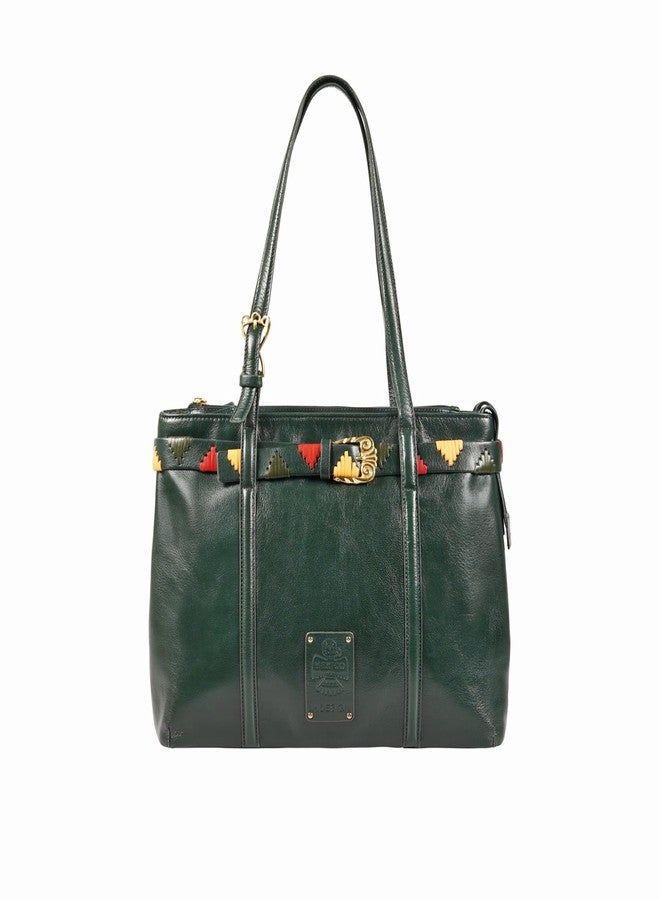 Hidesign MERIDA 02 Genuine Leather Womens Shoulder Bag - Green - Image 1