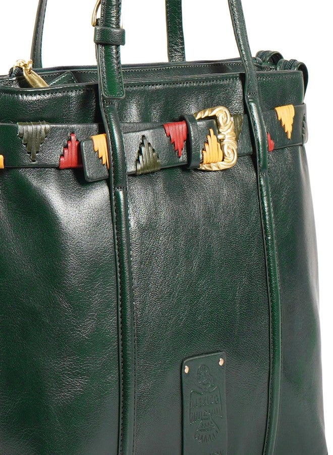 Hidesign MERIDA 02 Genuine Leather Womens Shoulder Bag - Green - Image 4
