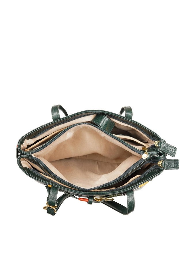 Hidesign MERIDA 02 Genuine Leather Womens Shoulder Bag - Green - Image 5