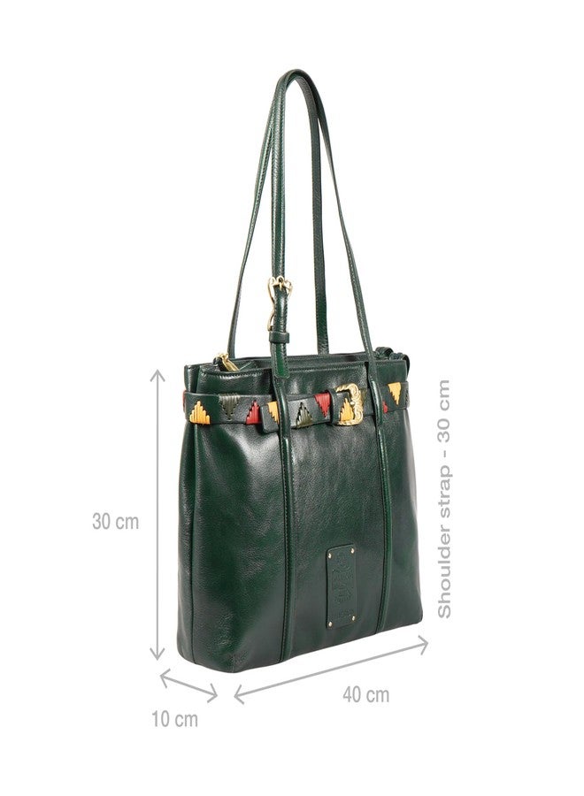 Hidesign MERIDA 02 Genuine Leather Womens Shoulder Bag - Green - Image 2