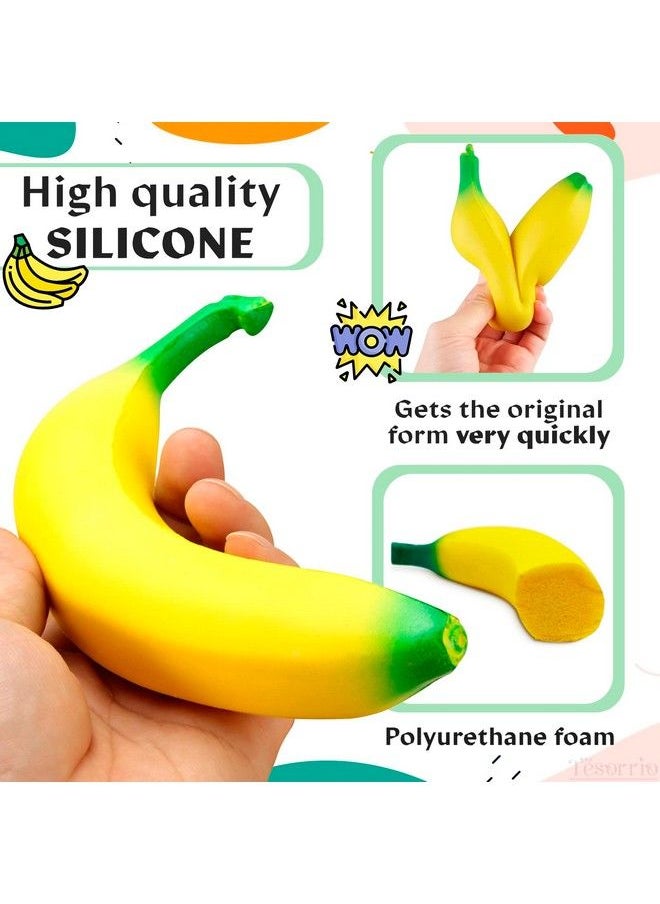 ALPI - Banana Fidget Stress Relief Toy Super Stretchy Banana Adult Toys Adhd Stress Relief Toys For Kids Squishy Banana Fidget Toy Fidget Banana Concentrate Toy Stretchy Inflatable Banana Toys Great Gift - Image 1