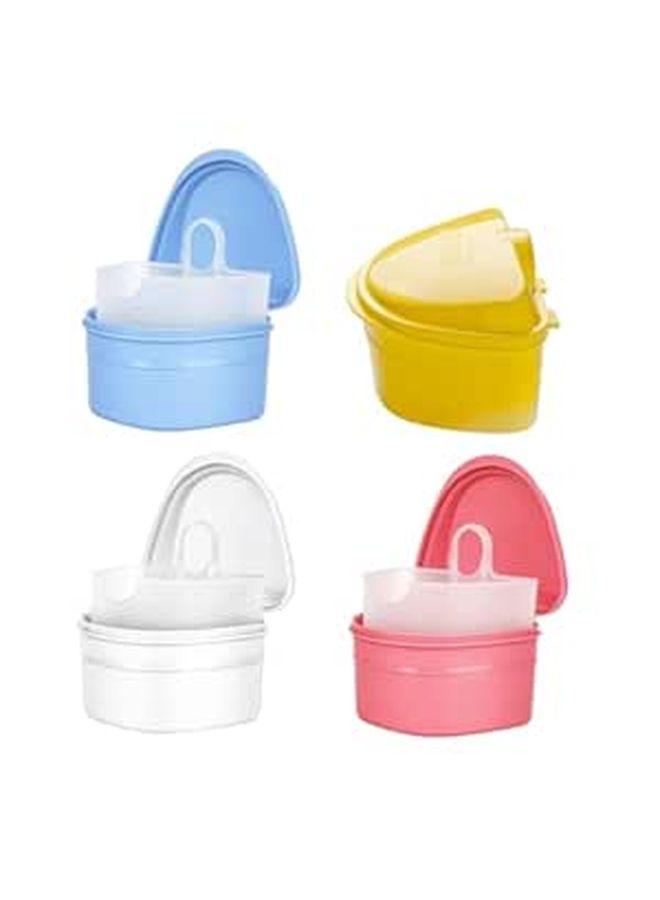 Pink Denture Cleaning Box With Filter Travel Friendly Storage Case False Teeth Container - Image 1