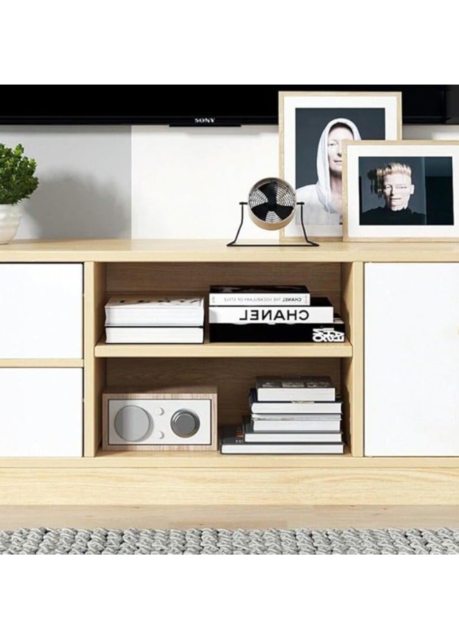 Generic Modern TV Cabinet TV Table Home Bedroom TV Stand with Open Shelves & Drawers Television Table for TVs Up to 55'' TV Desk Unit for Entertainment,Gaming Device - Image 3