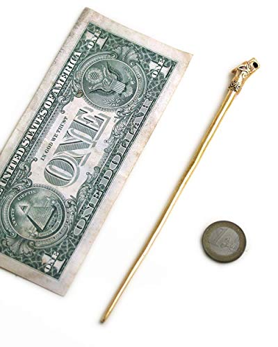 LynnAround Bronze Norse Viking Fenrir Wolf Head Hair Pin, Hair Stick Medieval Hair Accessories for Women Girls, Heathen Jewelry (6.69, Fenrir/Wolf) - Image 3