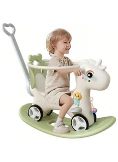 DubaiGallery Battery-Operated Gender Neutral Rocking Horse Toy for 2-Year-Olds with Easy Installation - Green Rocking Horses with Back  - Image 1