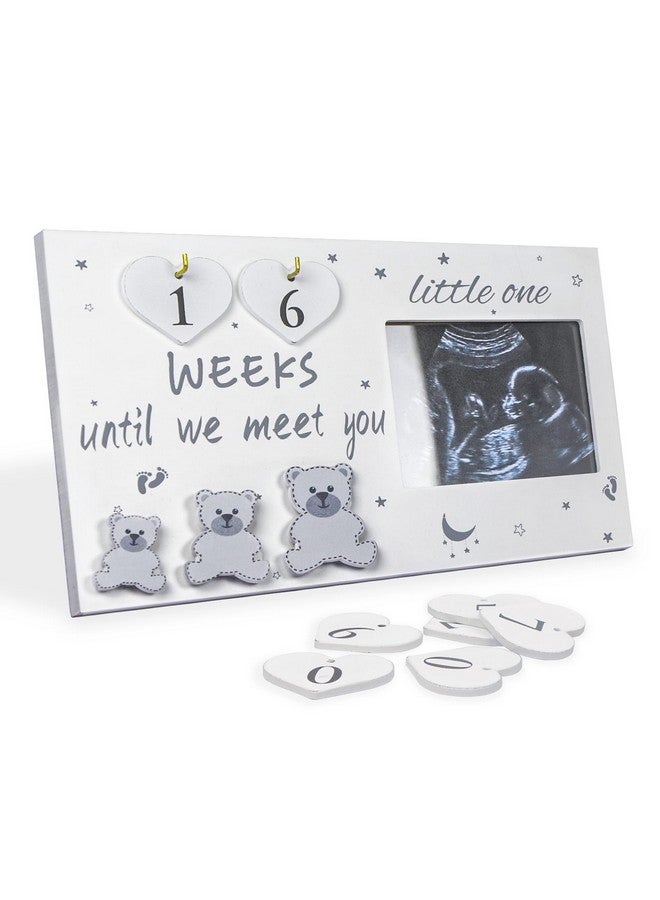 OurWarm إطارات صور أولادنا بالموجات فوق الصوتية، إطار صور السونوجرام مع عد تنازلي لأسابيع الحمل، إطار الموجات فوق الصوتية لإعلان الطفل، هدايا فريدة للآباء المتوقعين للنساء الحوامل - Image 1