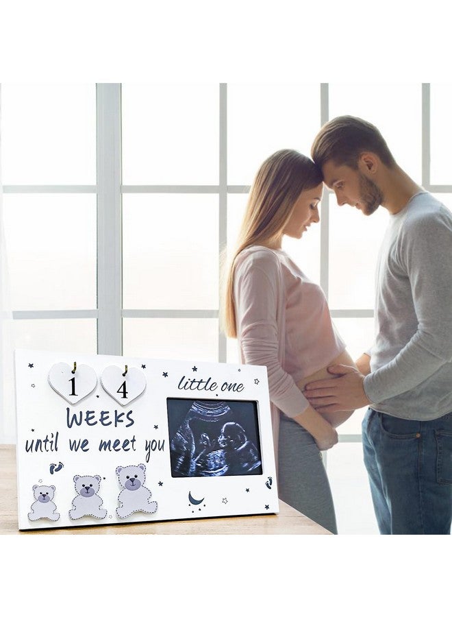 OurWarm إطارات صور أولادنا بالموجات فوق الصوتية، إطار صور السونوجرام مع عد تنازلي لأسابيع الحمل، إطار الموجات فوق الصوتية لإعلان الطفل، هدايا فريدة للآباء المتوقعين للنساء الحوامل - Image 4