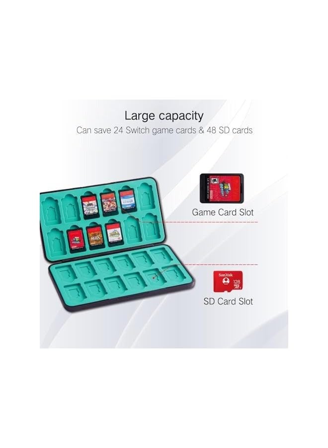 بروماس حافظة ألعاب متوافقة مع نينتندو سويتش/سويتش OLED/سويتش لايت، حافظة خرطوشة حامل ألعاب سويتش مع 24 لعبة و48 بطاقة تخزين مايكرو إس دي لمحبي زيلدا - دموع المملكة - Image 2