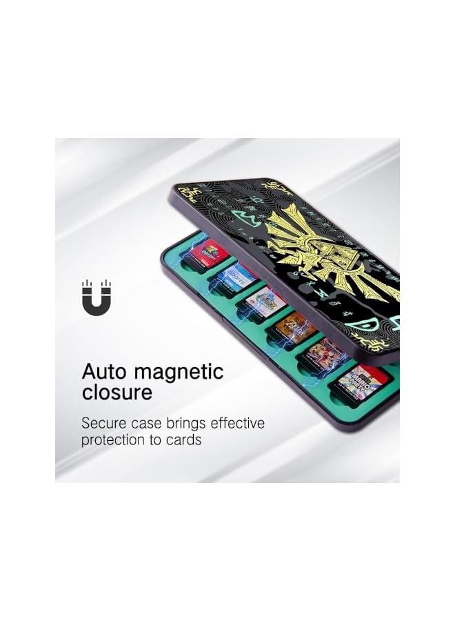 بروماس حافظة ألعاب متوافقة مع نينتندو سويتش/سويتش OLED/سويتش لايت، حافظة خرطوشة حامل ألعاب سويتش مع 24 لعبة و48 بطاقة تخزين مايكرو إس دي لمحبي زيلدا - دموع المملكة - Image 4