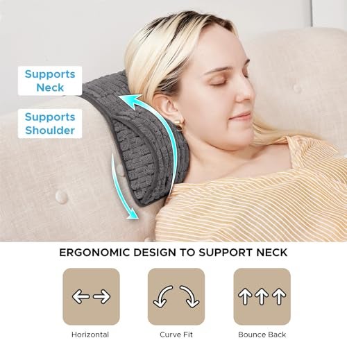 WdFour Headrest Memory Pillow,Neck Pillow, Support Cushions for Back for Sofas, Recliners, Office Chairs, Massage Chairs for Neck Pain Relief and Cervical Support. (Gray, 13" Wx5.5 Lx3 D) - Image 2