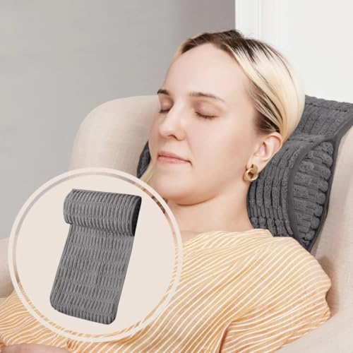 WdFour Headrest Memory Pillow,Neck Pillow, Support Cushions for Back for Sofas, Recliners, Office Chairs, Massage Chairs for Neck Pain Relief and Cervical Support. (Gray, 13" Wx5.5 Lx3 D) - Image 1