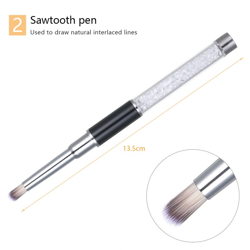 8pcs Nail Brush Kit Nail Art Design Painting Drawing Polish Brush Pen Tools Nail Art Brushes Set - Image 5