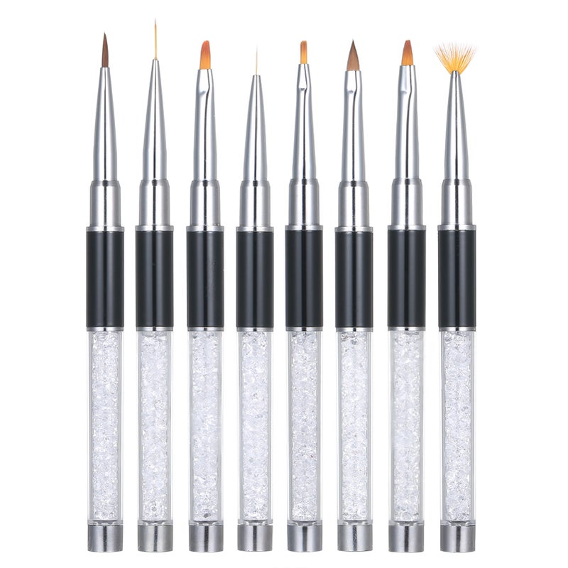 8pcs Nail Brush Kit Nail Art Design Painting Drawing Polish Brush Pen Tools Nail Art Brushes Set - Image 3