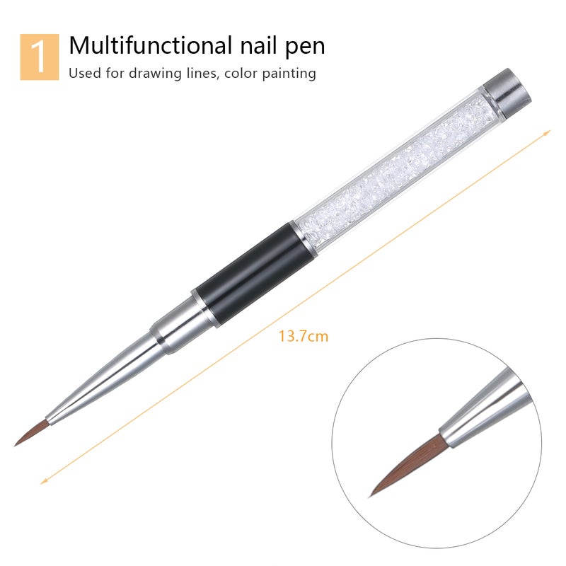 8pcs Nail Brush Kit Nail Art Design Painting Drawing Polish Brush Pen Tools Nail Art Brushes Set - Image 4
