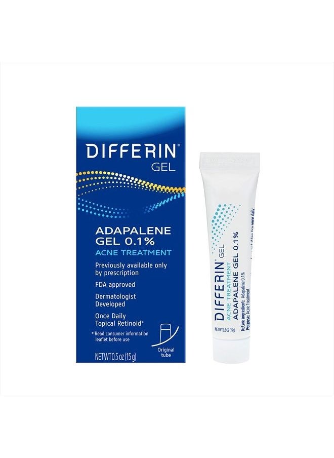 differin جل علاج حب الشباب، كمية تكفي 30 يومًا، علاج ريتينويد للوجه مع 0.1% أدابالين، عناية لطيفة بالبشرة الحساسة المعرضة لحب الشباب، أنبوب 15 جرام (قد تختلف التعبئة)  - Image 1