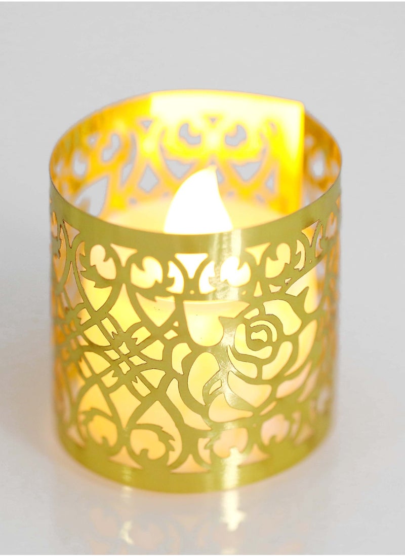 McmhyingPop 50pcs Golden Rose LED Candle Covers / Candle Shades - Paper Lampshades for Ramadan, Eid, Wedding Decor (LED Candle Not Included)  - Image 5