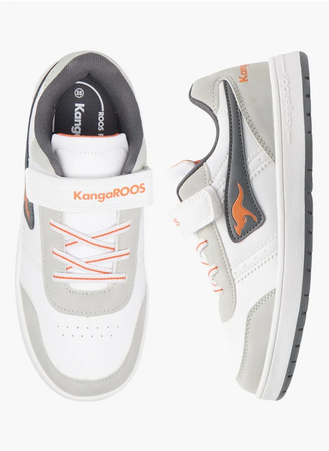 كانغاروس Boys' Logo Detail Sneakers with Hook and Loop Closure