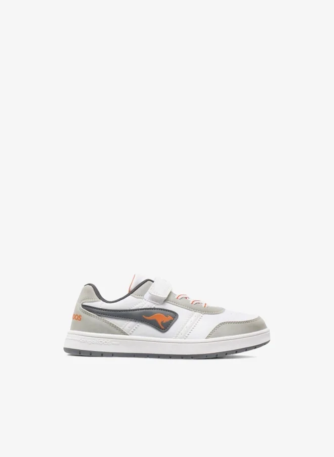 kangaROOS Boys' Logo Detail Sneakers with Hook and Loop Closure