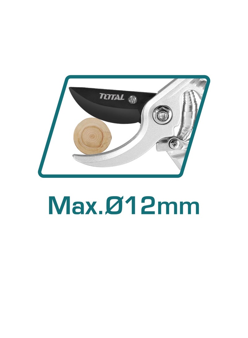 Total Aluminium Pruning Shears, 22 cm, Non-Slip Handle, 12mm Max Cutting Diameter - Image 2