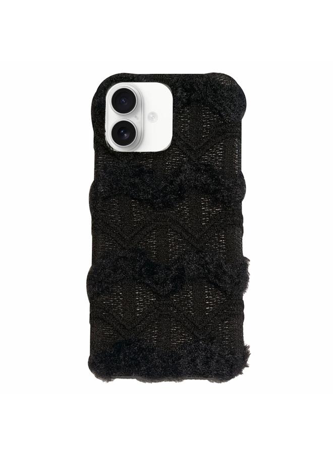 erorex Case For iPhone 16 Lace Striped Plush TPU Phone Case - Image 1