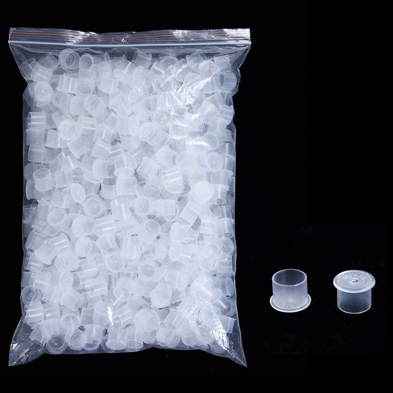 new star tattoo Tattoo Ink Caps Small,1000pcs Plastic Disposable Microblading Makeup Tattooing Ink Cups with Base,Pigment Ink Caps Sizes 11mm Tatto Accessories for Tattoo Ink Kits Supplies (S) - Image 1