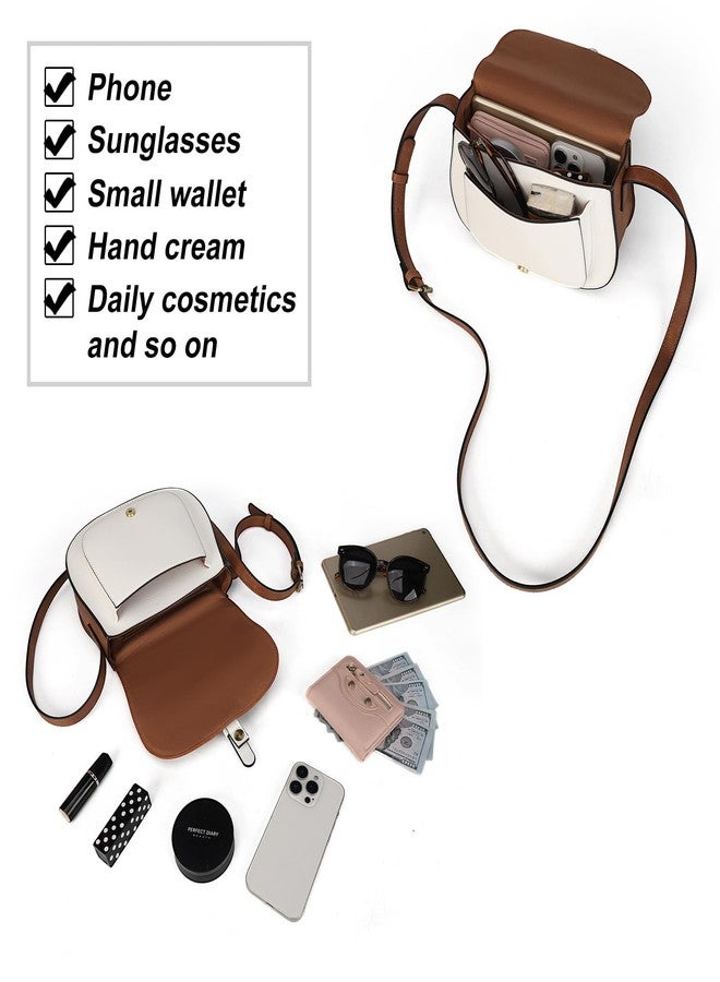 AFKOMST Crossbody Bags for Women,Small Saddle Purse and Boho Cross Body Handbags,Vegan Leather, Brown Bei - Image 4