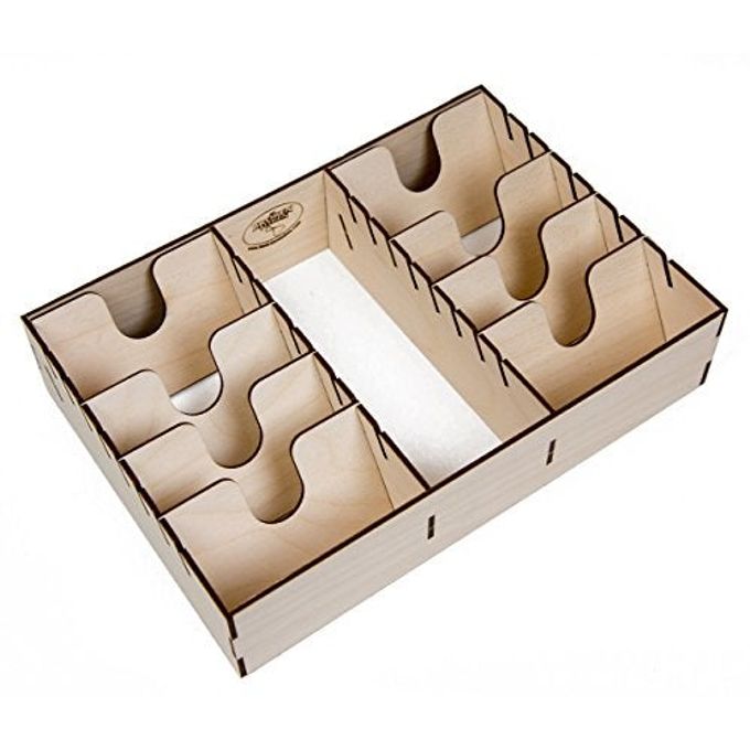 The Broken Token Race for The Galaxy Compatible Game Organizer Wood Storage Box with Multiple Adjustable Dividers and Rows - Image 1